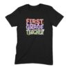 Retro First Grade Teacher Shirt | Groovy Daisy Tee