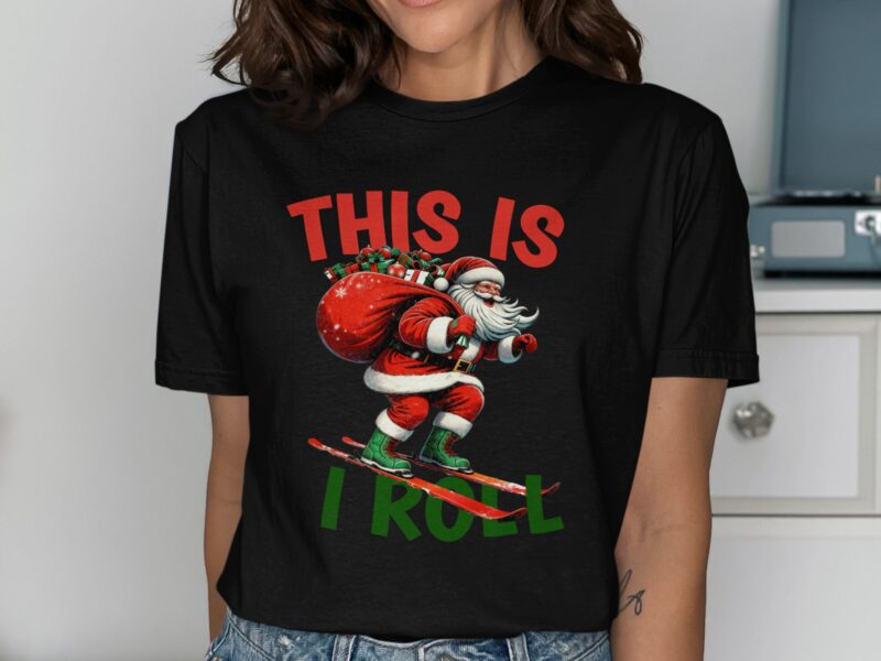Skiing Santa This Is How I Roll T-Shirt