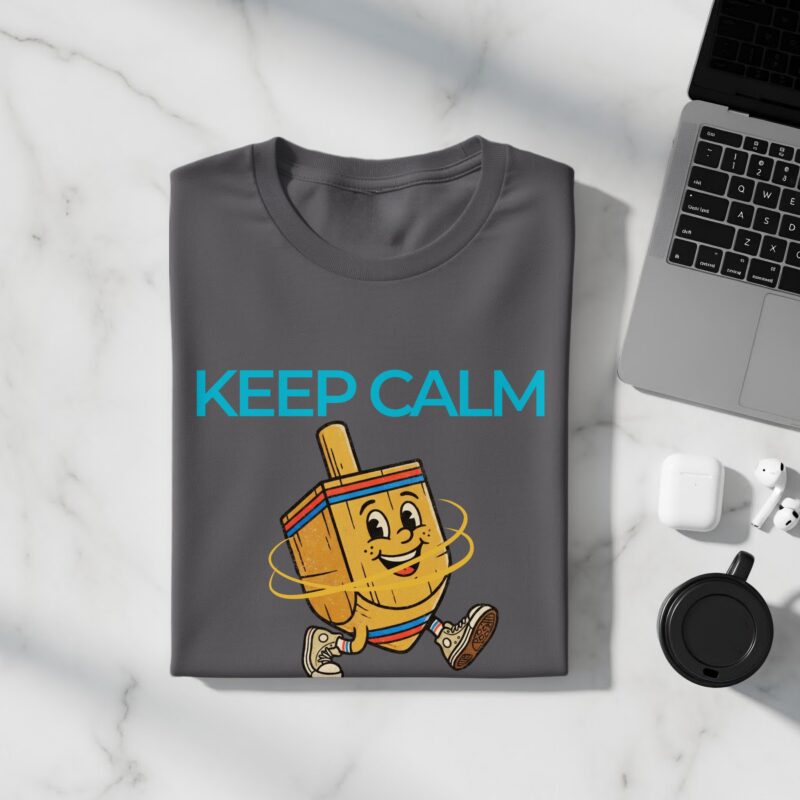 Keep Calm and Spin On Hanukkah Dreidel T-Shirt