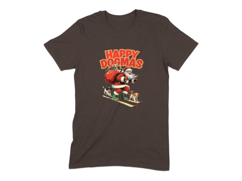 Happy Dogmas Skiing Santa T-Shirt