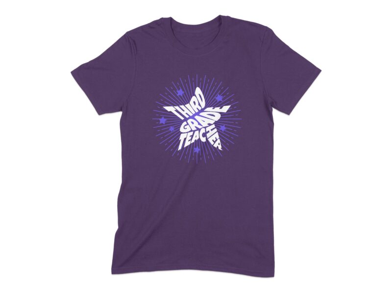 Third Grade Teacher Sunburst Graphic T-Shirt