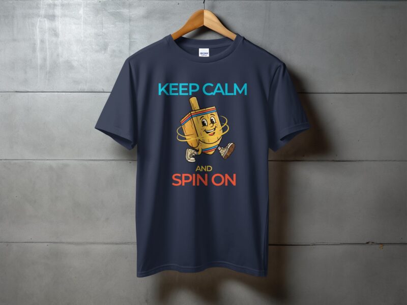 Keep Calm and Spin On Hanukkah Dreidel T-Shirt