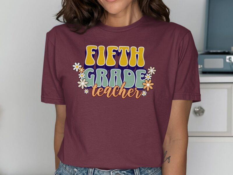 Retro Fifth Grade Teacher T-Shirt