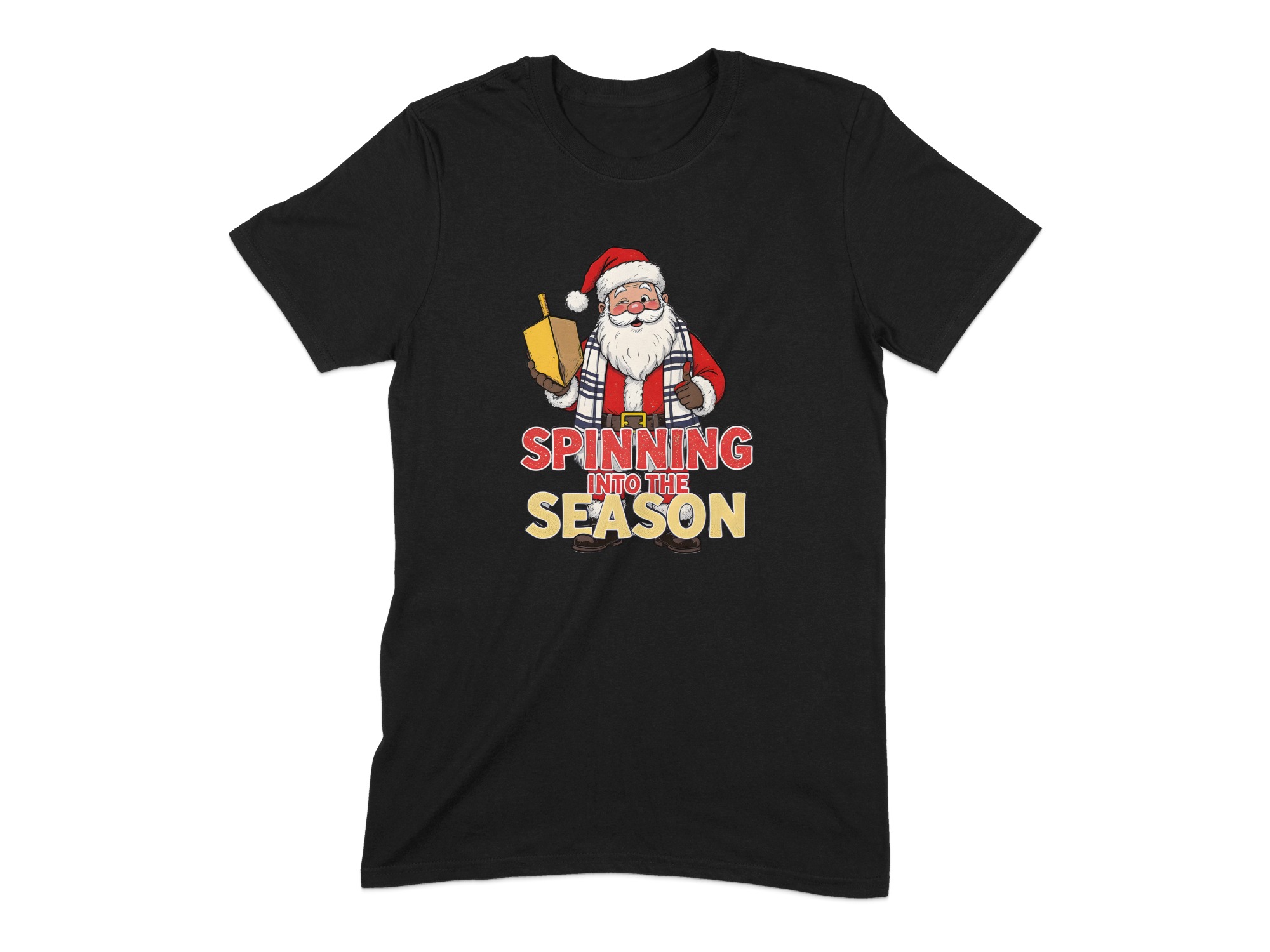 Spinning Into the Season Santa Dreidel T-Shirt