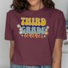 Retro Groovy Third Grade Teacher T-Shirt