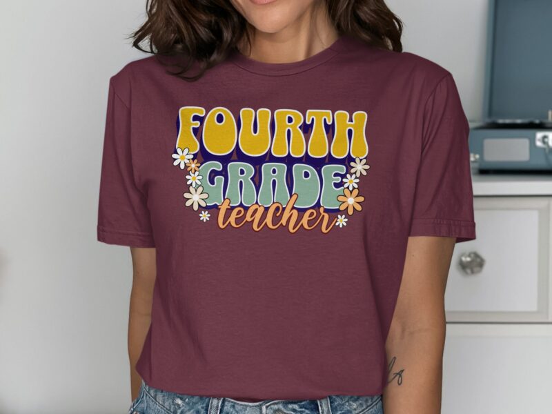 Retro Fourth Grade Teacher T-Shirt
