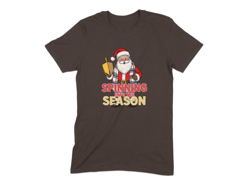 Spinning Into the Season Santa Dreidel T-Shirt