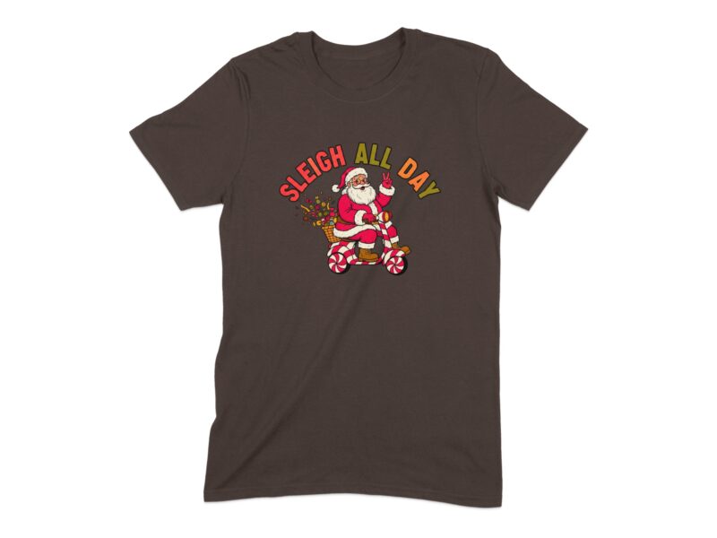 Retro Sleigh All Day Santa T-Shirt